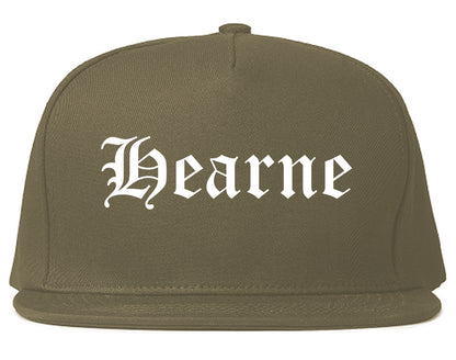 Hearne Texas TX Old English Mens Snapback Hat Grey