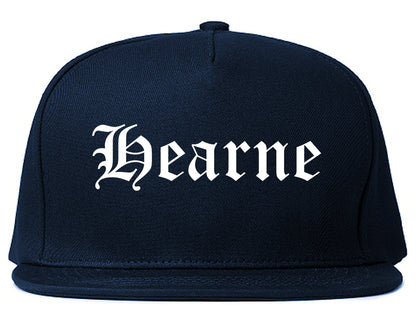 Hearne Texas TX Old English Mens Snapback Hat Navy Blue