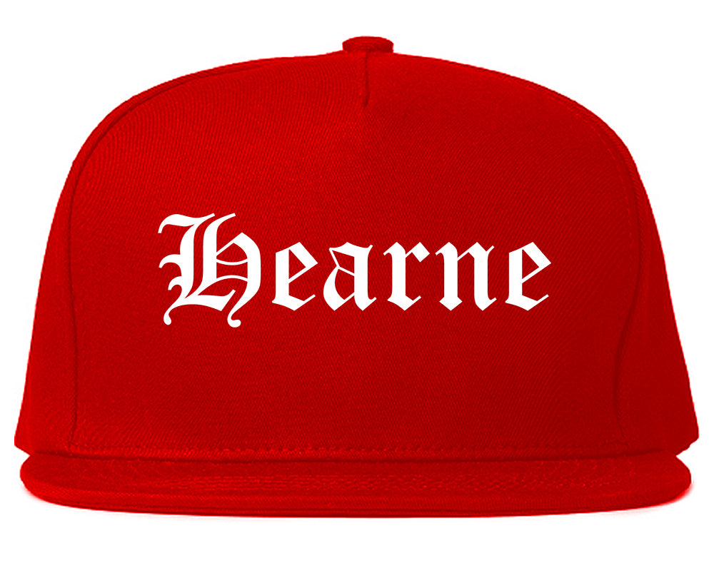 Hearne Texas TX Old English Mens Snapback Hat Red