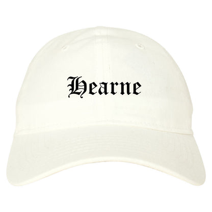 Hearne Texas TX Old English Mens Dad Hat Baseball Cap White