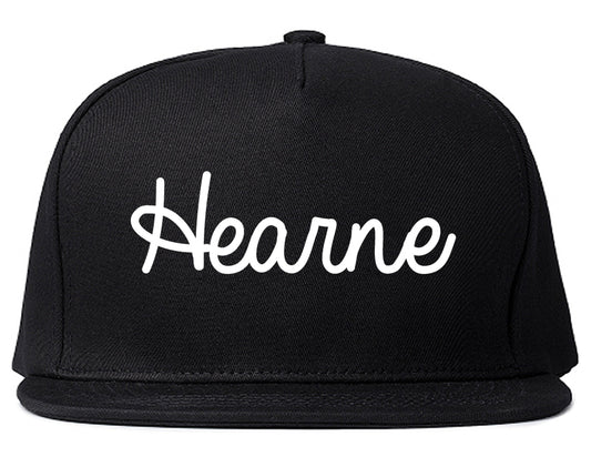 Hearne Texas TX Script Mens Snapback Hat Black
