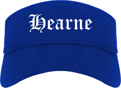 Hearne Texas TX Old English Mens Visor Cap Hat Royal Blue