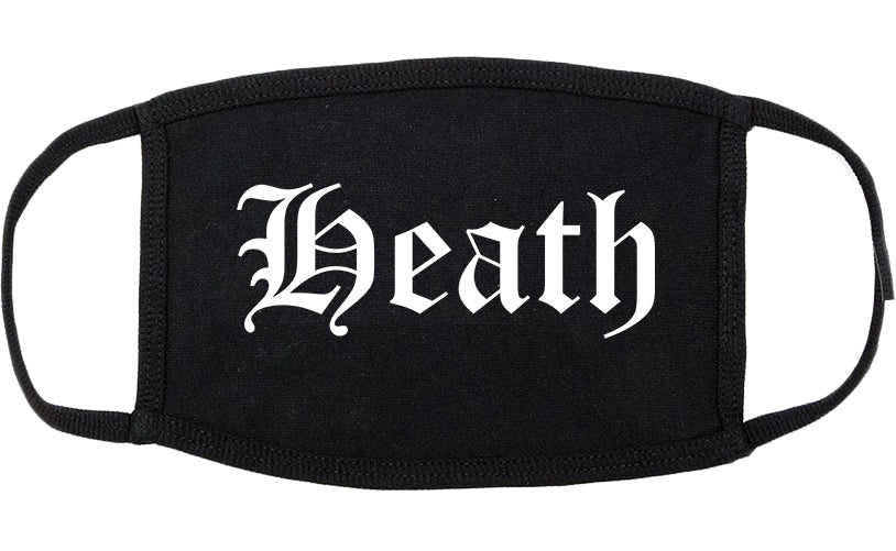 Heath Texas TX Old English Cotton Face Mask Black