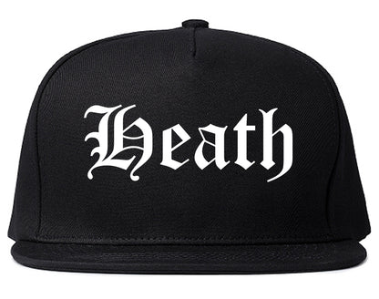 Heath Texas TX Old English Mens Snapback Hat Black