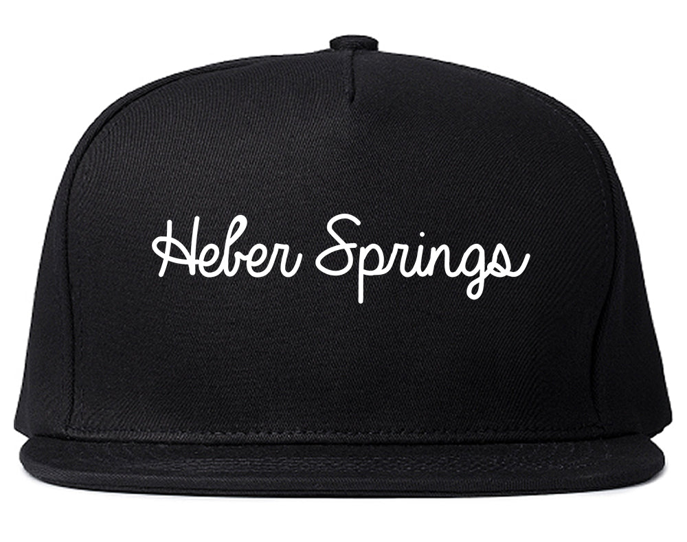 Heber Springs Arkansas AR Script Mens Snapback Hat Black