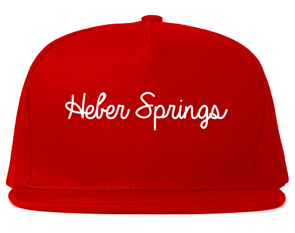 Heber Springs Arkansas AR Script Mens Snapback Hat Red