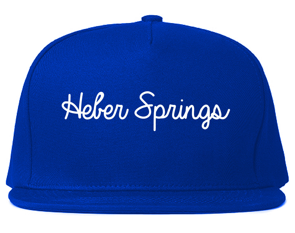 Heber Springs Arkansas AR Script Mens Snapback Hat Royal Blue