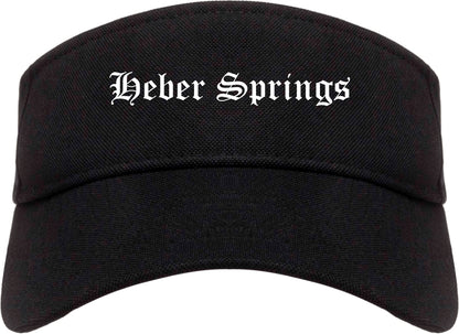 Heber Springs Arkansas AR Old English Mens Visor Cap Hat Black