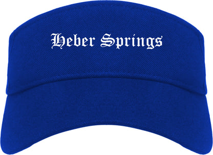 Heber Springs Arkansas AR Old English Mens Visor Cap Hat Royal Blue