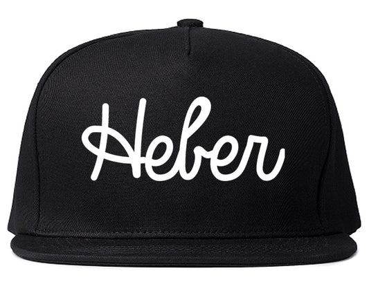 Heber Utah UT Script Mens Snapback Hat Black