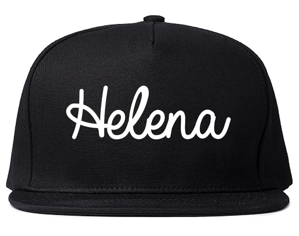 Helena Alabama AL Script Mens Snapback Hat Black