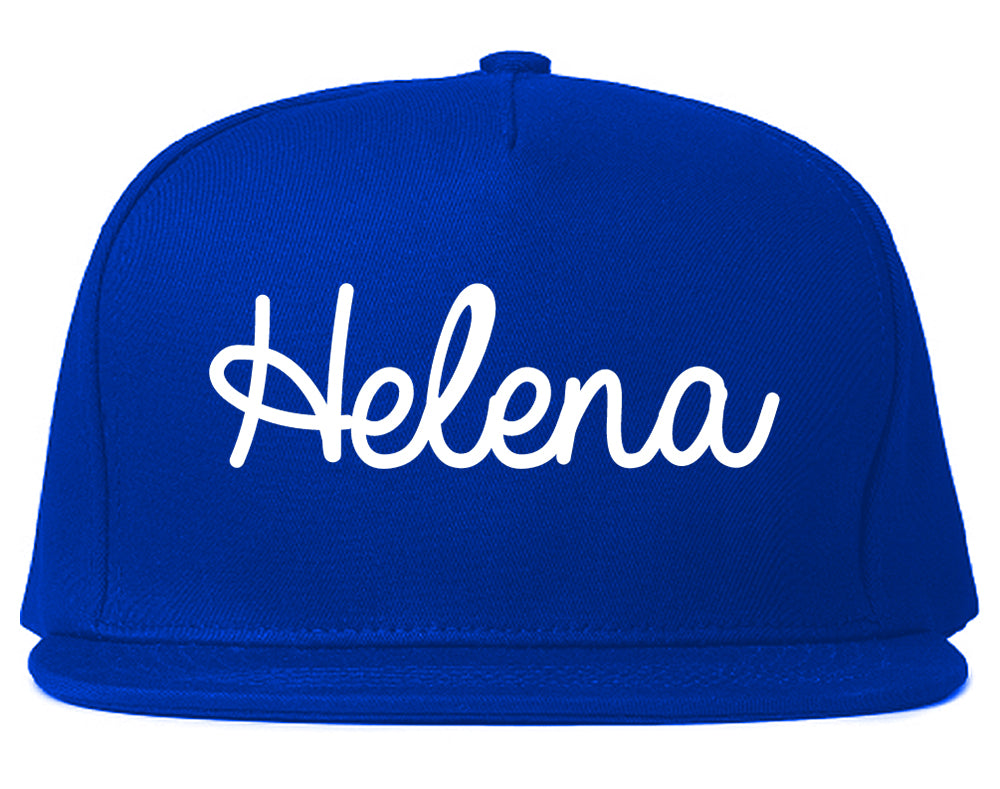 Helena Alabama AL Script Mens Snapback Hat Royal Blue