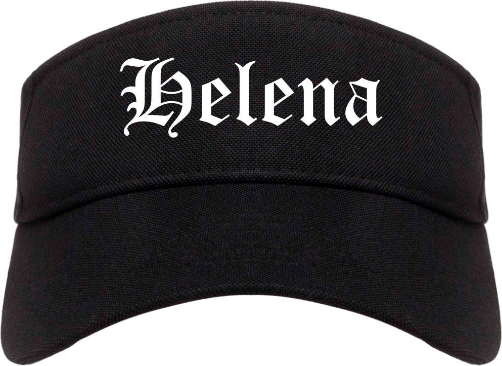 Helena Alabama AL Old English Mens Visor Cap Hat Black