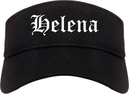 Helena Alabama AL Old English Mens Visor Cap Hat Black