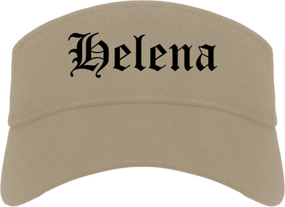 Helena Alabama AL Old English Mens Visor Cap Hat Khaki