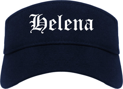 Helena Alabama AL Old English Mens Visor Cap Hat Navy Blue