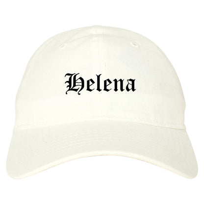 Helena Montana MT Old English Mens Dad Hat Baseball Cap White