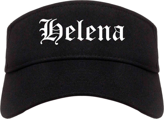 Helena Montana MT Old English Mens Visor Cap Hat Black