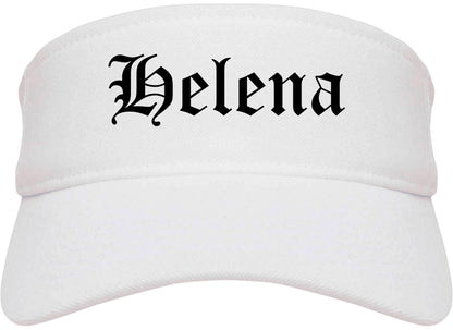 Helena Montana MT Old English Mens Visor Cap Hat White