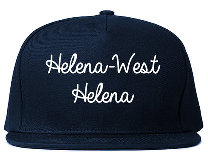 Helena West Helena Arkansas AR Script Mens Snapback Hat Navy Blue