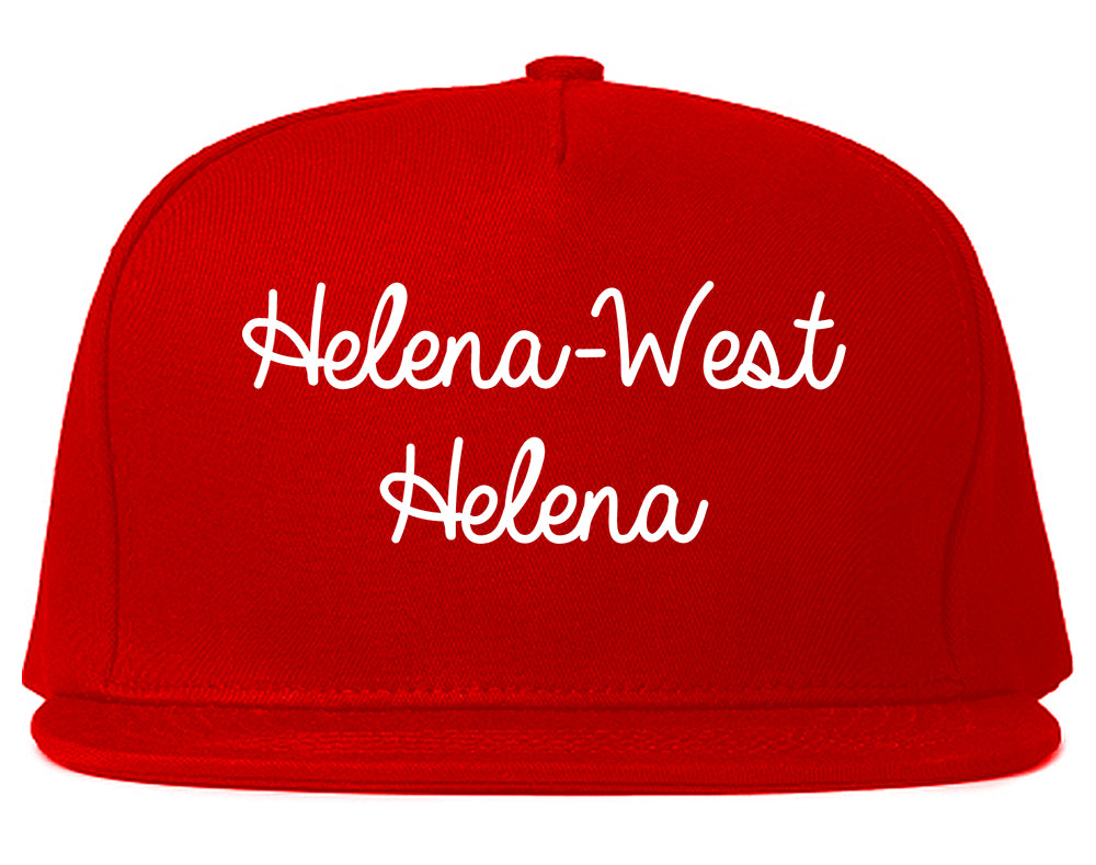 Helena West Helena Arkansas AR Script Mens Snapback Hat Red