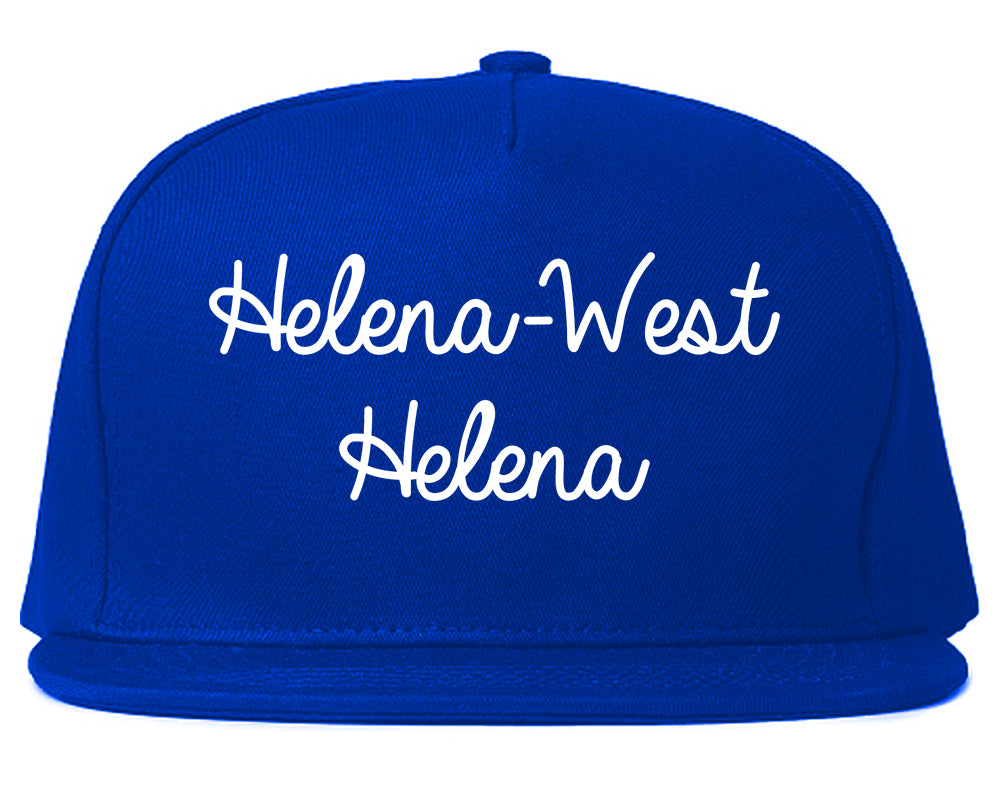 Helena West Helena Arkansas AR Script Mens Snapback Hat Royal Blue