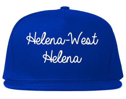 Helena West Helena Arkansas AR Script Mens Snapback Hat Royal Blue