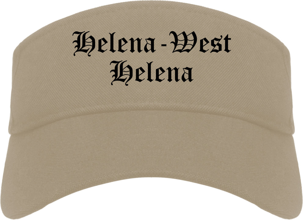 Helena West Helena Arkansas AR Old English Mens Visor Cap Hat Khaki