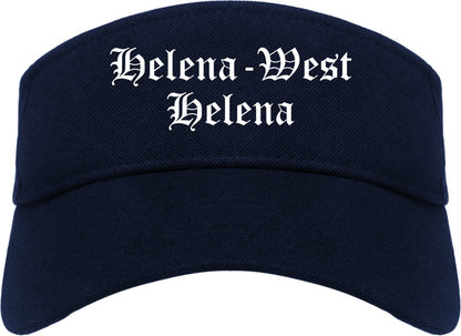 Helena West Helena Arkansas AR Old English Mens Visor Cap Hat Navy Blue