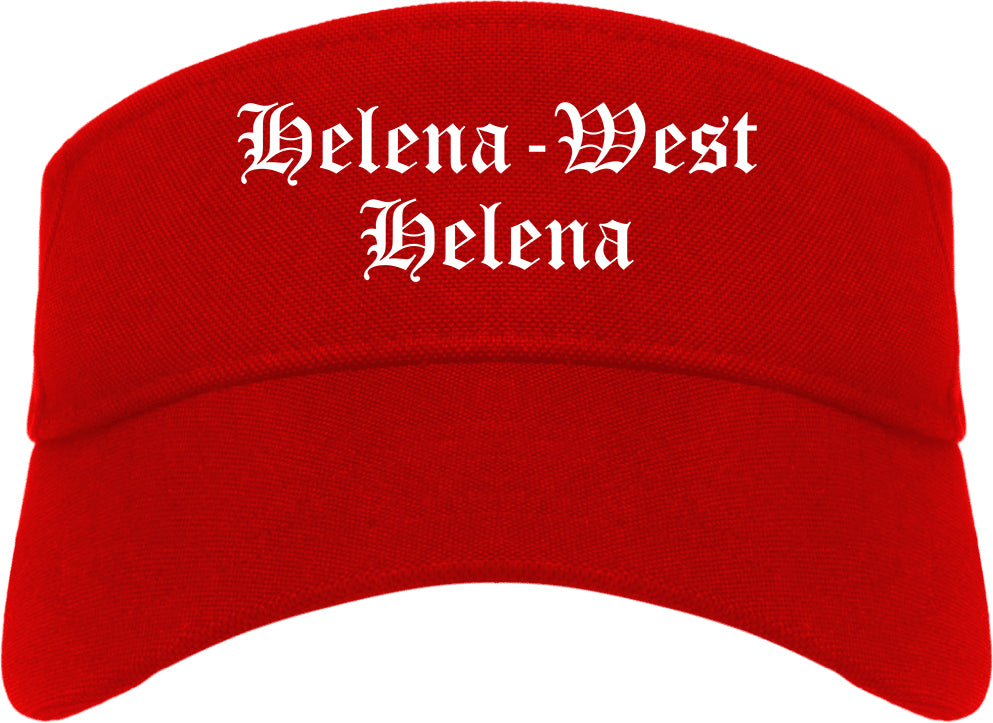 Helena West Helena Arkansas AR Old English Mens Visor Cap Hat Red