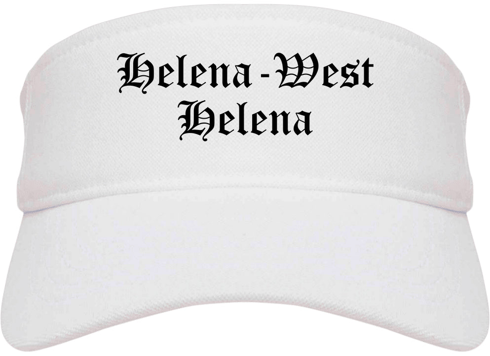 Helena West Helena Arkansas AR Old English Mens Visor Cap Hat White