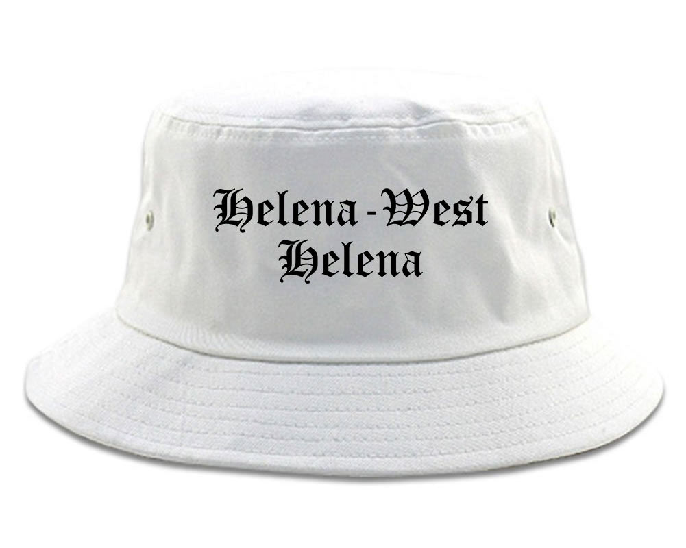Helena West Helena Arkansas AR Old English Mens Bucket Hat White