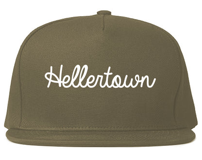 Hellertown Pennsylvania PA Script Mens Snapback Hat Grey