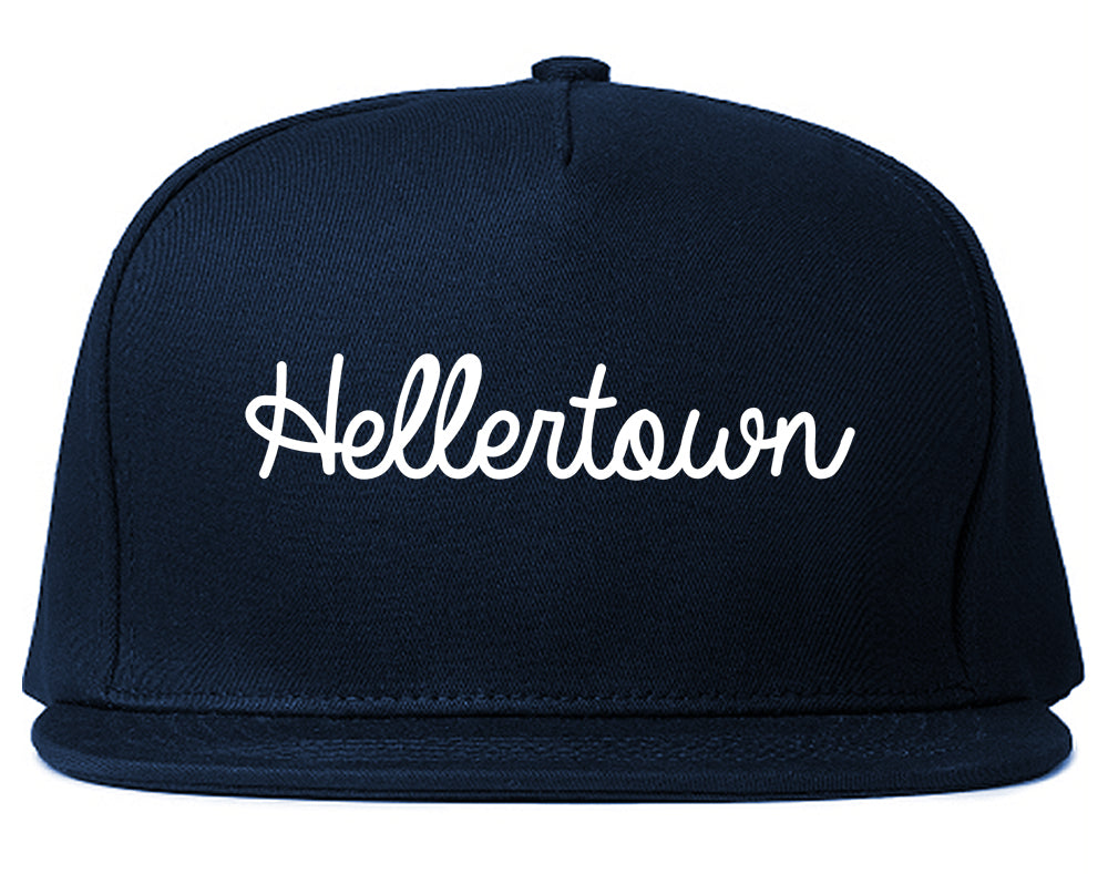 Hellertown Pennsylvania PA Script Mens Snapback Hat Navy Blue