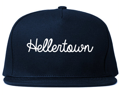 Hellertown Pennsylvania PA Script Mens Snapback Hat Navy Blue