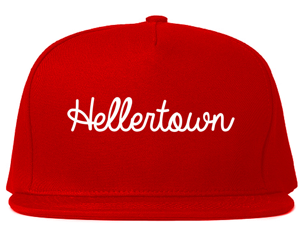 Hellertown Pennsylvania PA Script Mens Snapback Hat Red