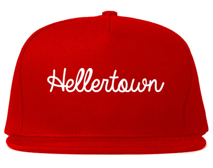 Hellertown Pennsylvania PA Script Mens Snapback Hat Red