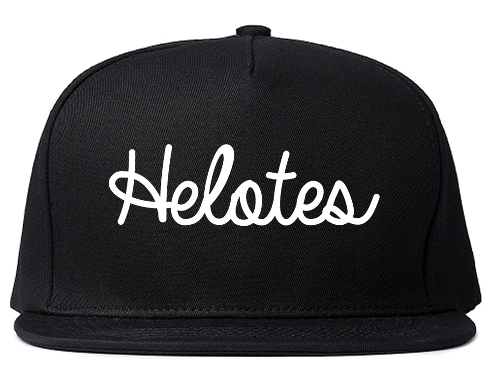 Helotes Texas TX Script Mens Snapback Hat Black