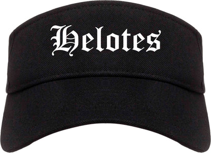 Helotes Texas TX Old English Mens Visor Cap Hat Black