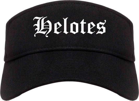 Helotes Texas TX Old English Mens Visor Cap Hat Black