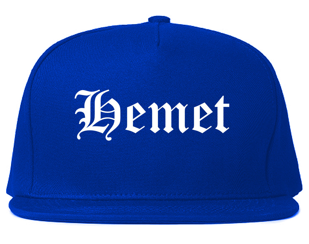 Hemet California CA Old English Mens Snapback Hat Royal Blue