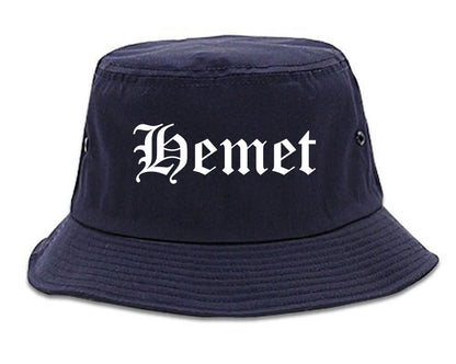 Hemet California CA Old English Mens Bucket Hat Navy Blue