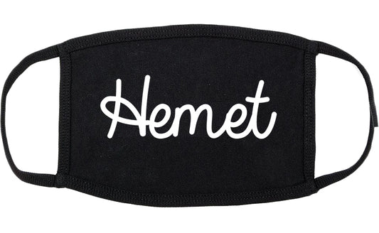 Hemet California CA Script Cotton Face Mask Black