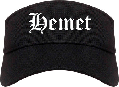 Hemet California CA Old English Mens Visor Cap Hat Black
