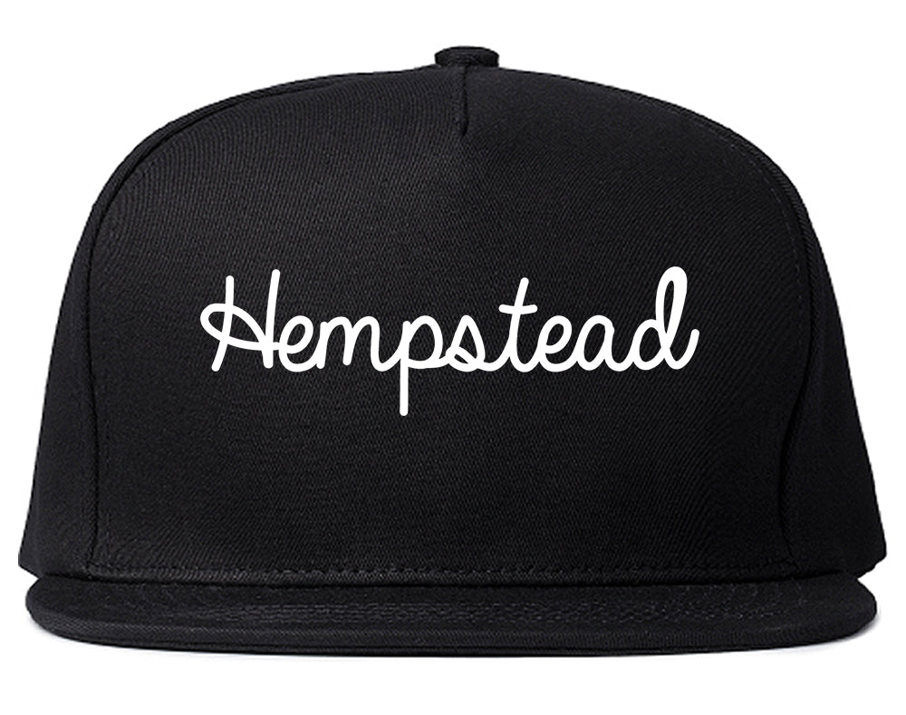 Hempstead Texas TX Script Mens Snapback Hat Black