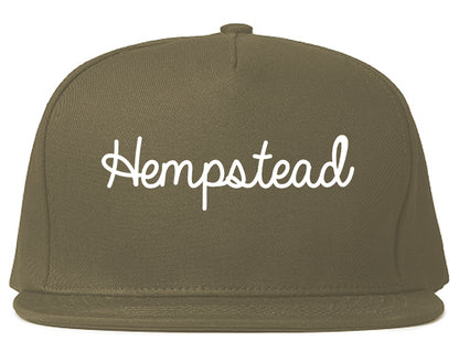 Hempstead Texas TX Script Mens Snapback Hat Grey