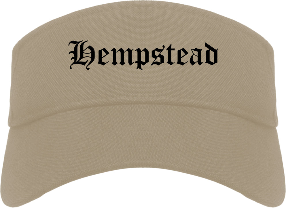 Hempstead Texas TX Old English Mens Visor Cap Hat Khaki
