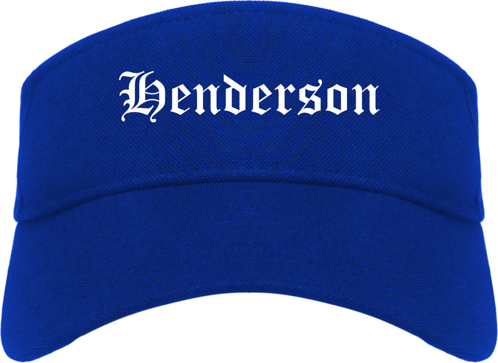 Henderson Kentucky KY Old English Mens Visor Cap Hat Royal Blue