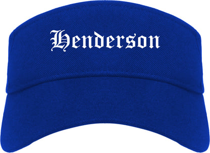 Henderson Kentucky KY Old English Mens Visor Cap Hat Royal Blue
