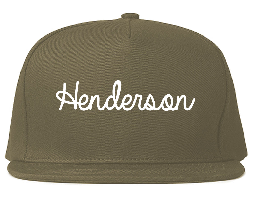 Henderson Nevada NV Script Mens Snapback Hat Grey